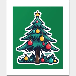 Christmas Tree Drawing Posters and Art